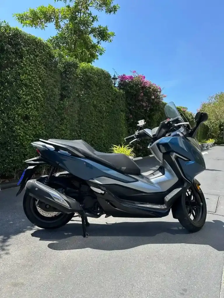 Honda Forza 300i 2020 rental scooter in Pattaya – side view near greenery