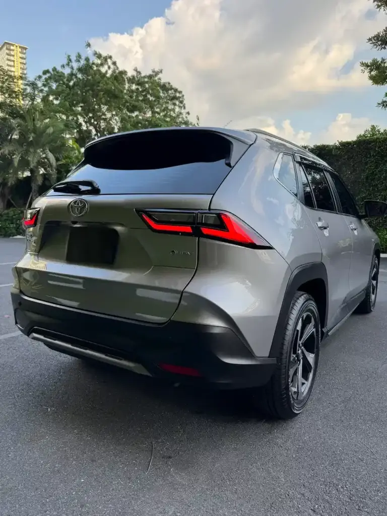 Rear view Toyota Yaris Cross car rental Pattaya